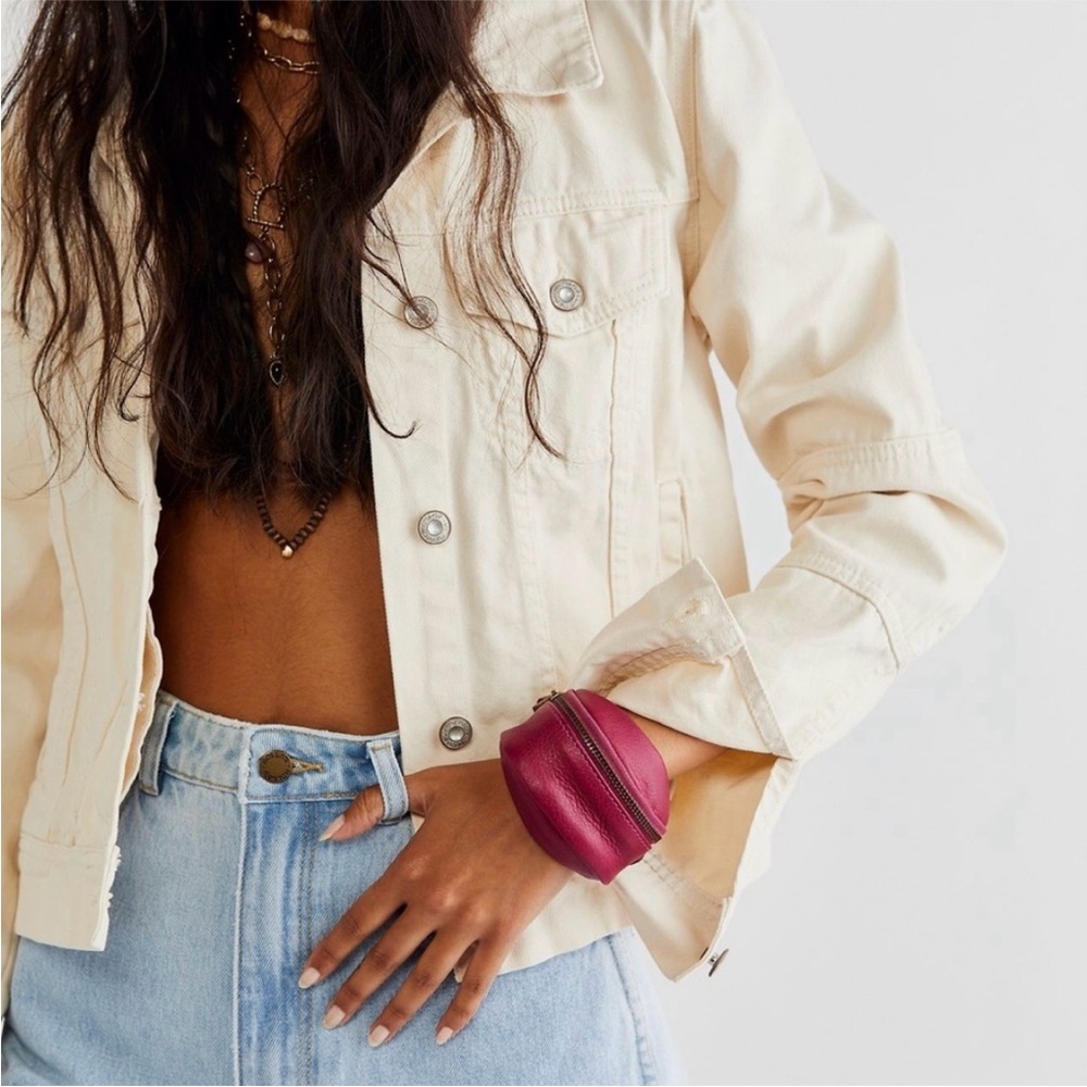 Free People Burgundy Leather Belt Bag with Buckle - Picture 4 of 4